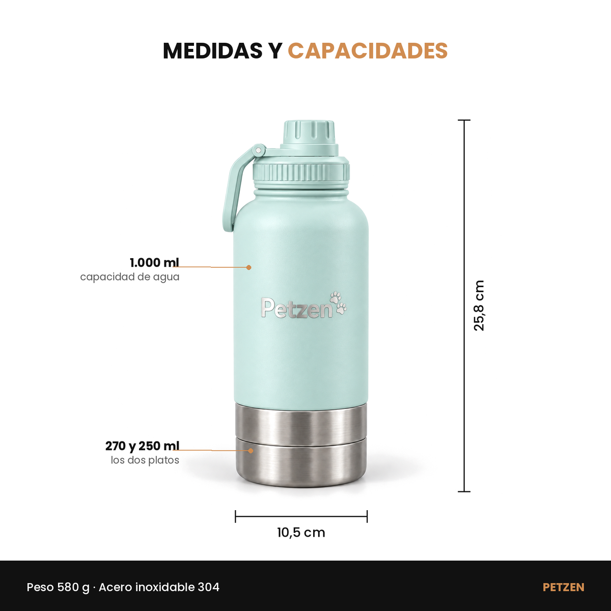 Botella de paseo 3 en 1 — Todo Su Paseo en una Botella