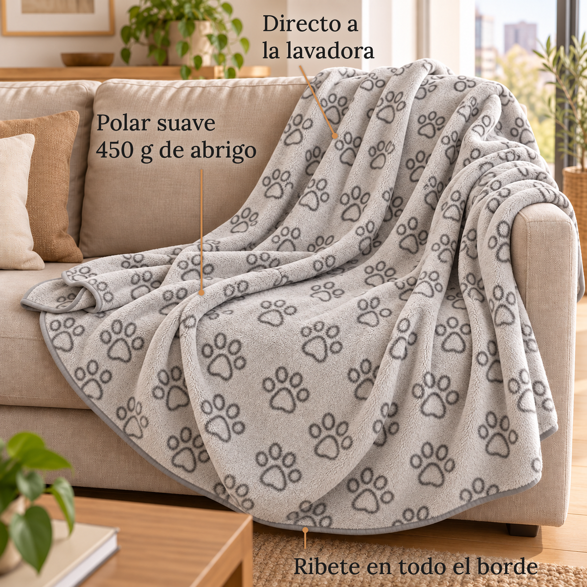 Manta Huellitas— Siestas Calentitas, Sillón Protegido
