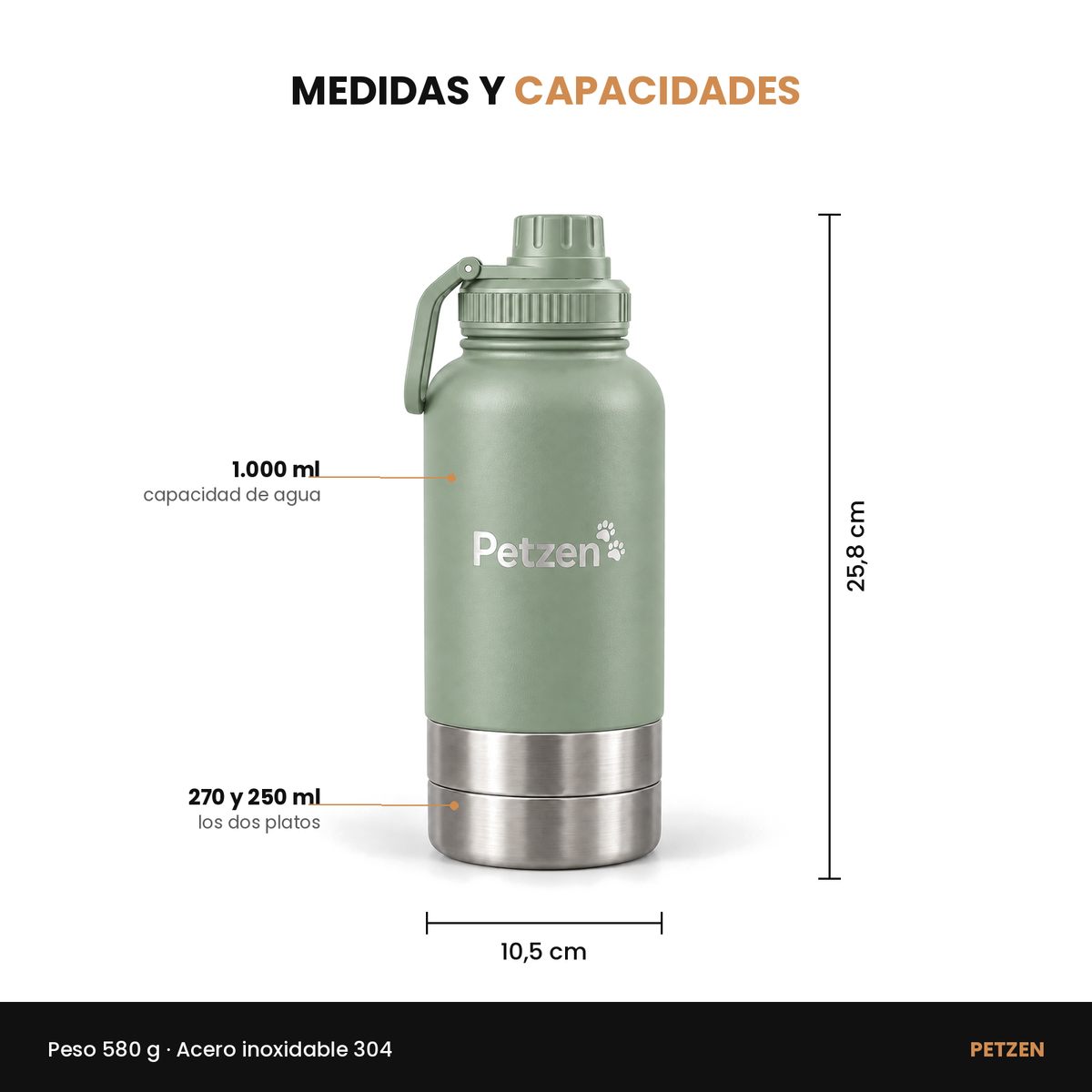 Botella de paseo 3 en 1 — Todo Su Paseo en una Botella