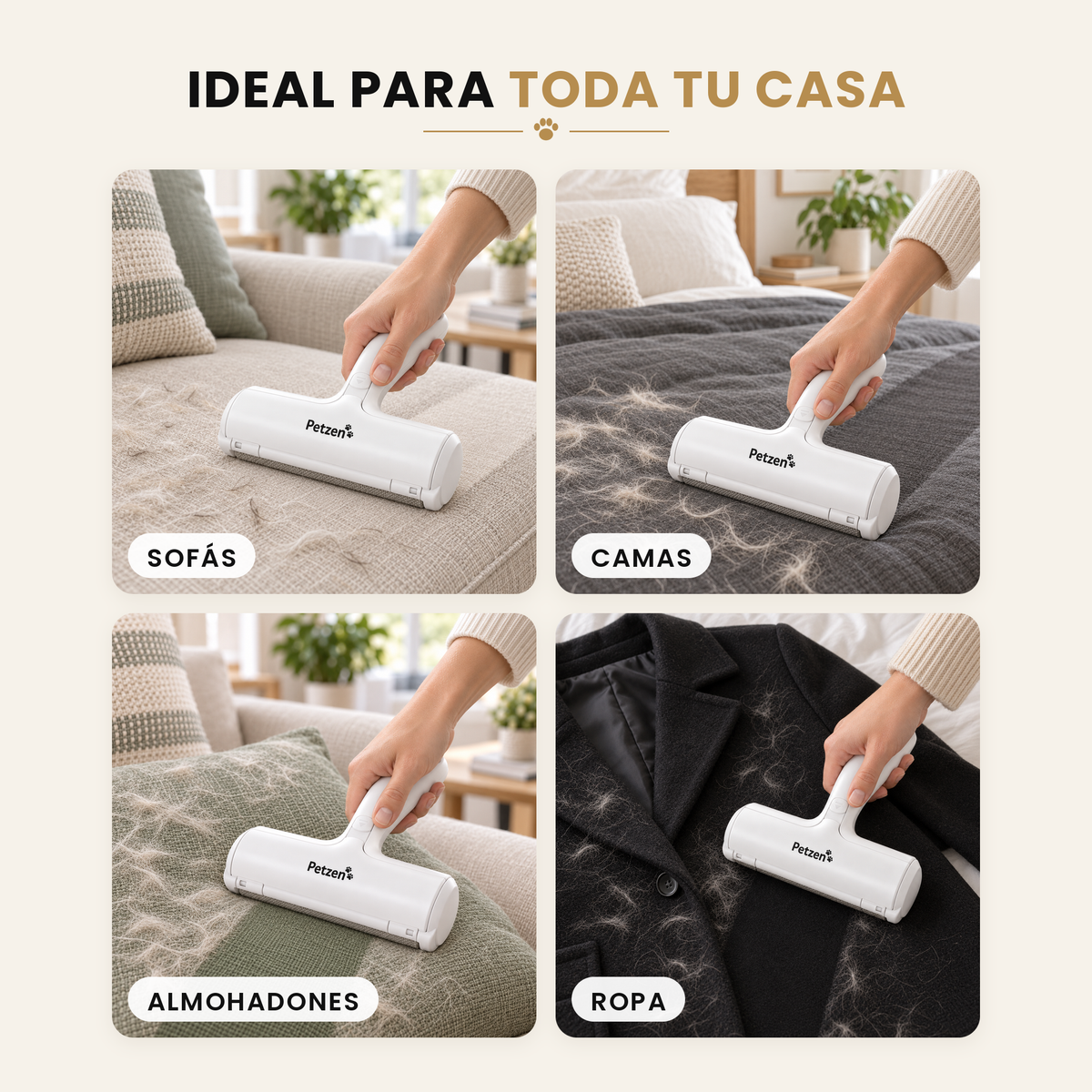 Removedor de Pelos— Sin Pelos y Sin Cintas Adhesivas