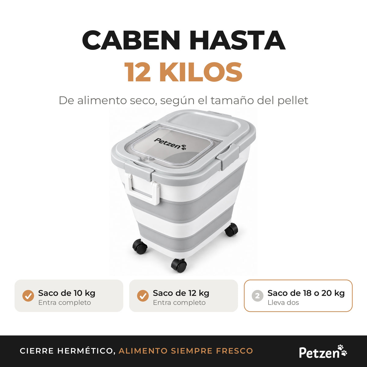 Contenedor de Alimento Con Ruedas — Comida Fresca, Fácil de Mover