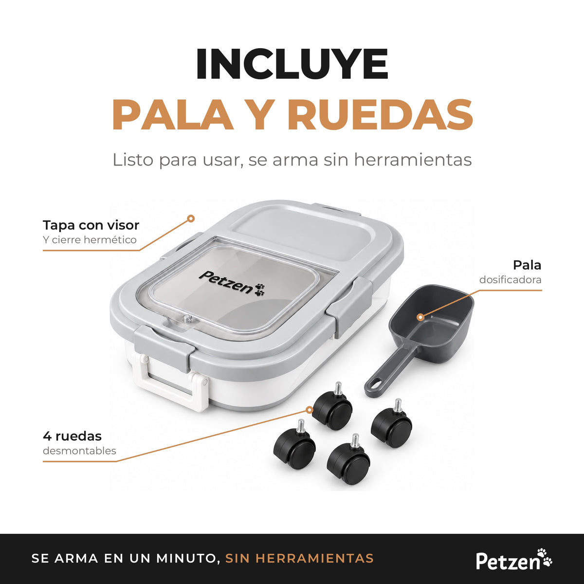 Contenedor de Alimento Con Ruedas — Comida Fresca, Fácil de Mover