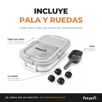Contenedor de Alimento Con Ruedas — Comida Fresca, Fácil de Mover